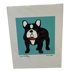 French Bulldog Art Print By Marc Tetro Bold Colors Black & White Dog Illustratio